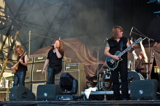 Ross The Boss performs at B'ESTFEST Aftershock July 11, 2008 in Bucharest.