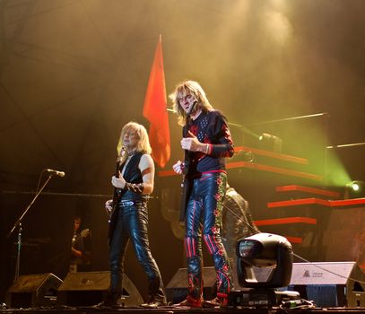  Judas Priest performs at B'ESTFEST Aftershock July 11, 2008 in Bucharest.