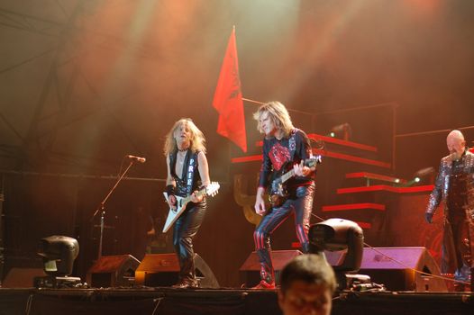  Judas Priest performs at B'ESTFEST Aftershock July 11, 2008 in Bucharest.