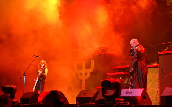  Judas Priest performs at B'ESTFEST Aftershock July 11, 2008 in Bucharest.