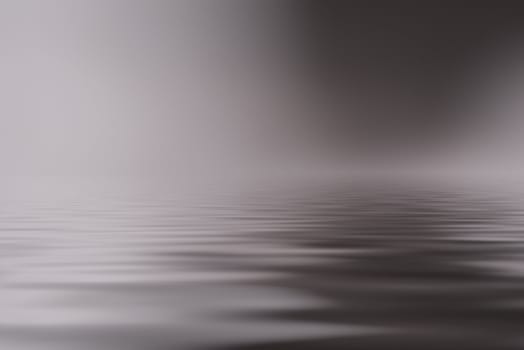mysterious fog and ligh over dark water