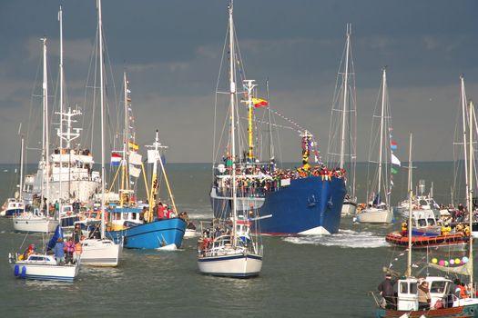Santa Claus arrives in Holland