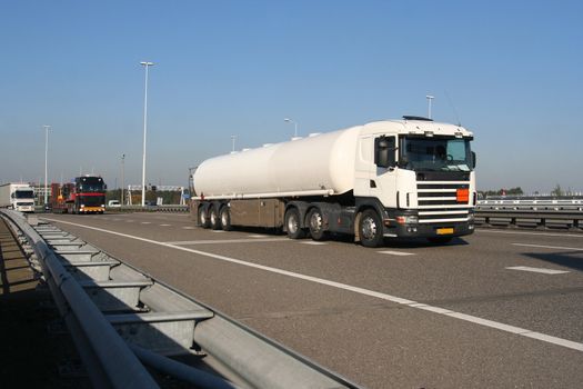 Truck carrying petrochemical liquid from Pernis, Holland