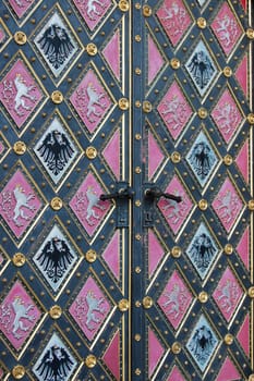 portal of the church in Prague in Czech Republic