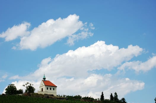 small churche on the hill in Prague