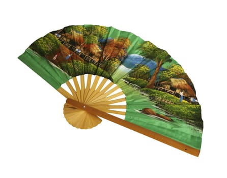 Asian fan isolated on white with clipping path