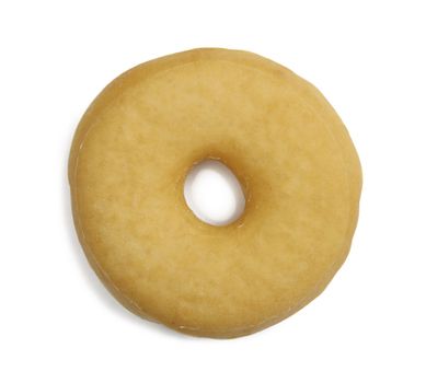 Juicy round doughnut isolated on white background