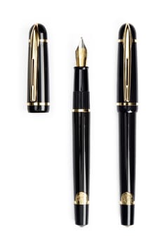 Quality fountain pen isolated on white background - shot in studio with a 21.1 megapixel camera
