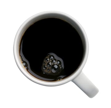 Fresh cup of coffee isolated on white