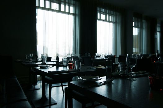 Modern and stylish restaurant - shot in natural light to emphasize the atmosphere