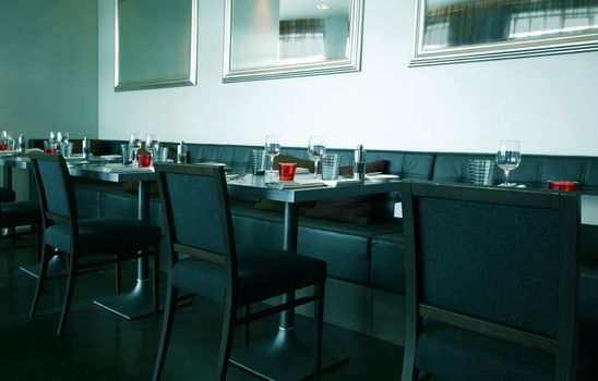 Interior shot of a new modern restaurant