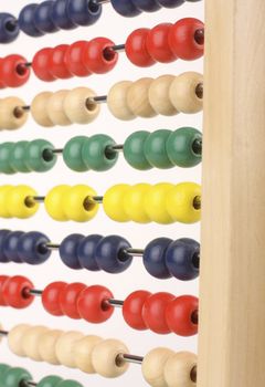Abacus caclulator with colored beads
