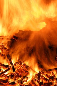 Close-up of a bonfire