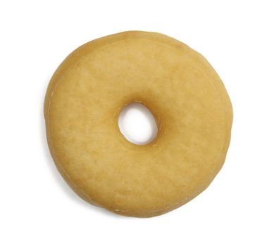 Juicy round doughnut isolated on white background