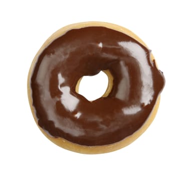 Juicy doughnut with chocolate glacing isolated on white background - shot in studio with 21.1 megapixel camera