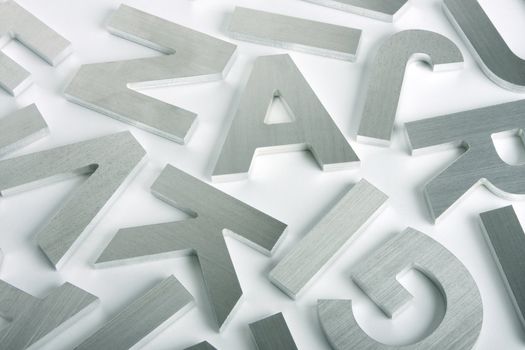 Stylish letters cut out of polished steel