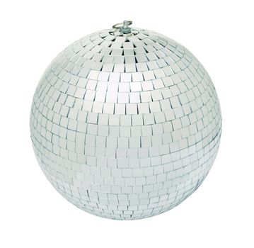Real disco mirrorball isolated on white background - shot in studio with even lighting