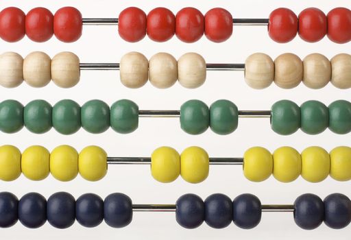 Abacus caclulator with colored beads