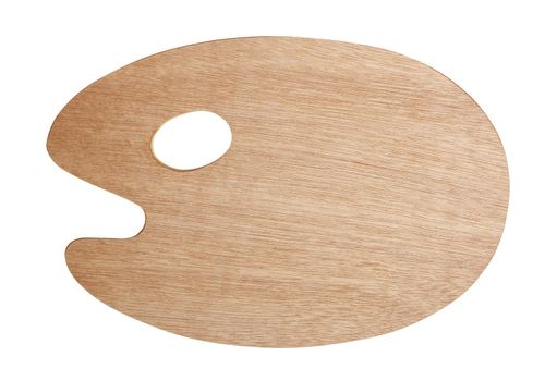 Artist palette isolated on white with clipping path