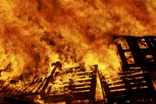 Housefire with raging flames everywhere