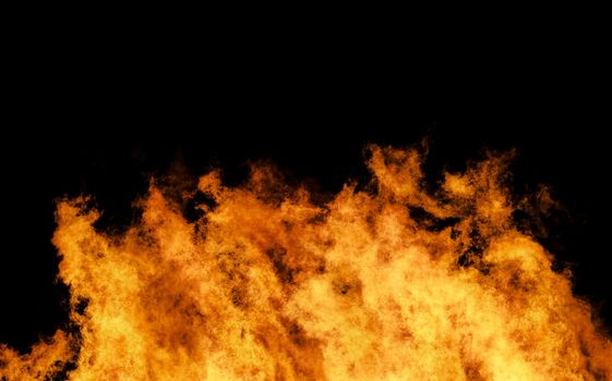 Massive wall of fire and flames on a black background (Huge XXL file)