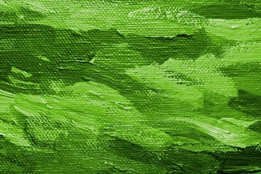 Close-up of a oil painted canvas - texture and brush strokes well visible