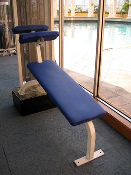 a fitness equipment in a gymnasium