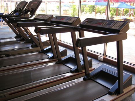 a fitness equipment in a gymnasium