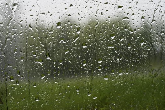 a picture of water drops on window