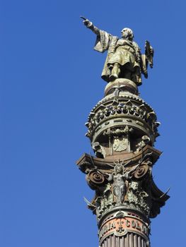 Monument to Colon, at the Ramblas of Barcelona, Spain