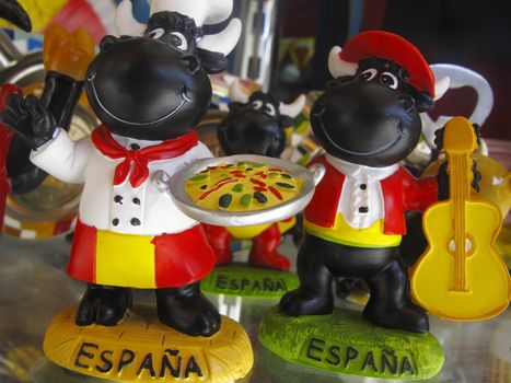souvenirs at the downtown of Barcelona in Spain