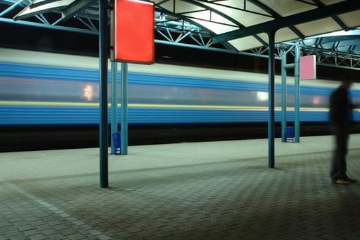 Fast train, railway station Zaporozhye – I, Ukraine