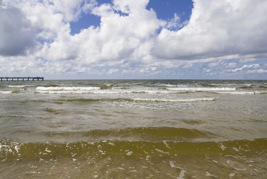 White waves in the Baltic sea