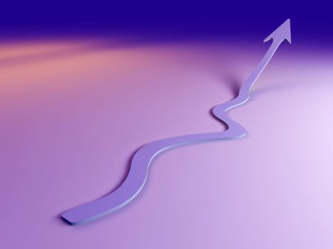 Arrow pointing upward. 3D rendered illustration.