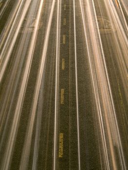 Motion blur in a busy road at night 