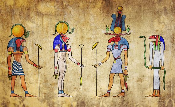 Image of the egyptian gods - wall painting
