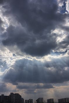 stormy sky over the city