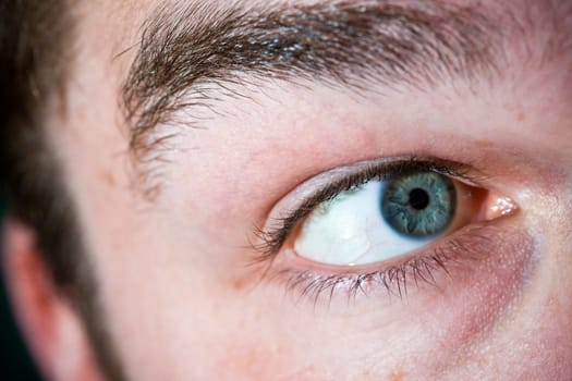 Macro close-up of a man's eye ball