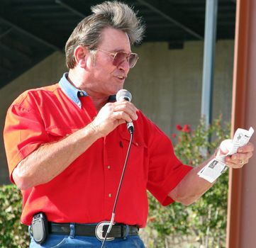 Movie star Burton Gilliam speaks at a bluegrass festival in Frisco, Texas in October, 2007. Gilliam was in the 1974 movie Blazing Saddles with Mel Brooks, Gene Wilder and Harvey Korman. He also appeared in many television shows such as the Dukes of Hazzard and Texas Walker Ranger.
