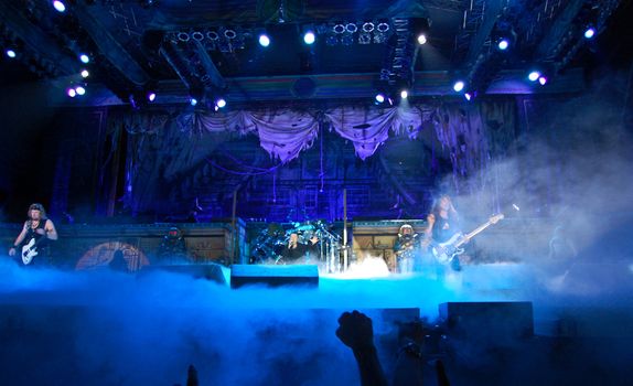 Iron Maiden performs at Cotroceni Stadium August 4, 2008 in Bucharest.