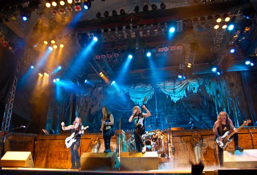 Iron Maiden performs at Cotroceni Stadium August 4, 2008 in Bucharest.