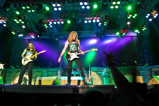 Iron Maiden performs at Cotroceni Stadium August 4, 2008 in Bucharest.