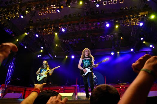 Iron Maiden performs at Cotroceni Stadium August 4, 2008 in Bucharest.