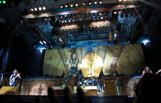 Iron Maiden performs at Cotroceni Stadium August 4, 2008 in Bucharest.