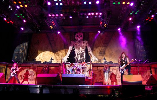 Iron Maiden performs at Cotroceni Stadium August 4, 2008 in Bucharest.