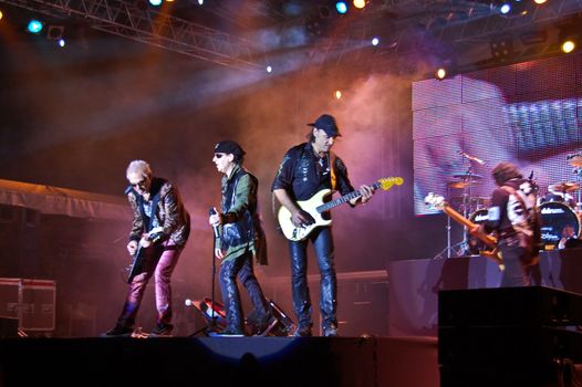 Scorpions perform at Craiova Velodrome October 23, 2008 in Craiova.