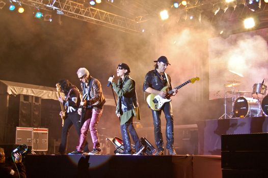 Scorpions perform at Craiova Velodrome October 23, 2008 in Craiova.
