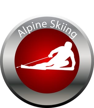 winter game button alpine skiing
