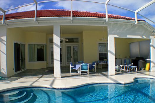 A Swimming Pool and Large Lanai in Florida