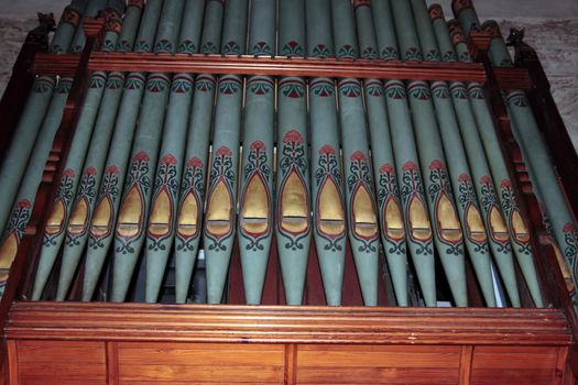 organ pipes in an old irish church